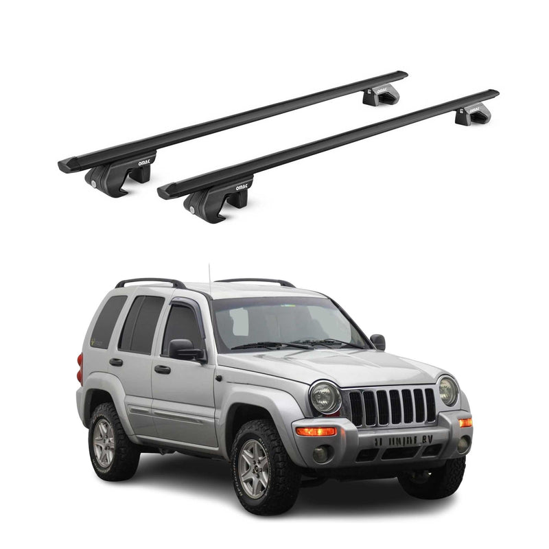 Dachträger für Jeep Cherokee KJ KK 2002-2013 5 tür 90kg Alu Schwarz 2x ABE