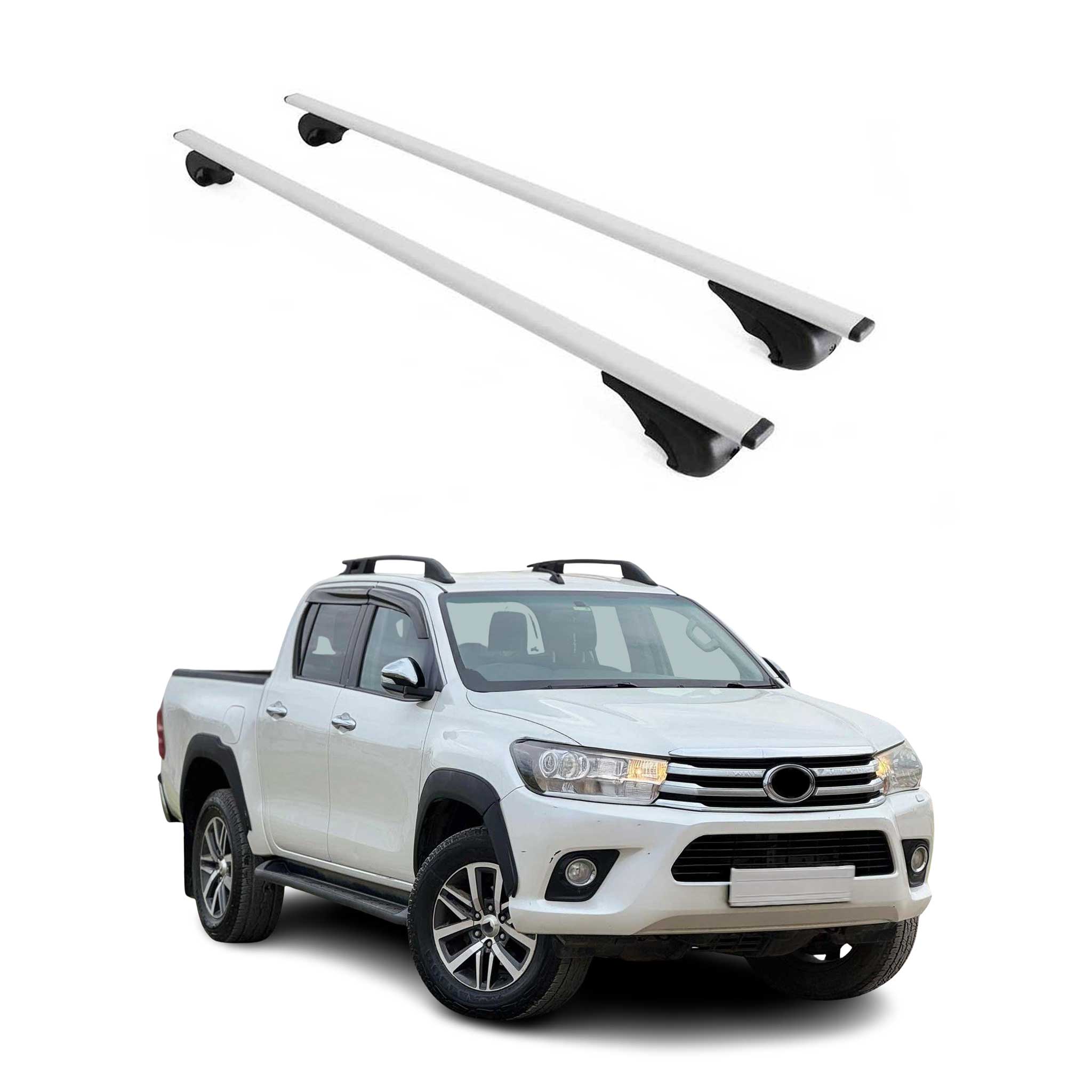 Dachträger Grundtäger für Toyota Hilux 2005-2015 75kg Metall Silber 2 tlg