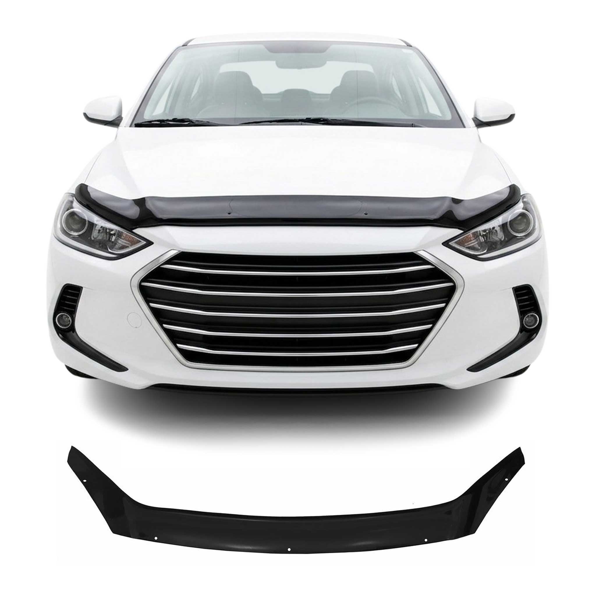 Motorhaube Deflektor Insektenschutz für Hyundai Elantra 2016-2021 Dunkel