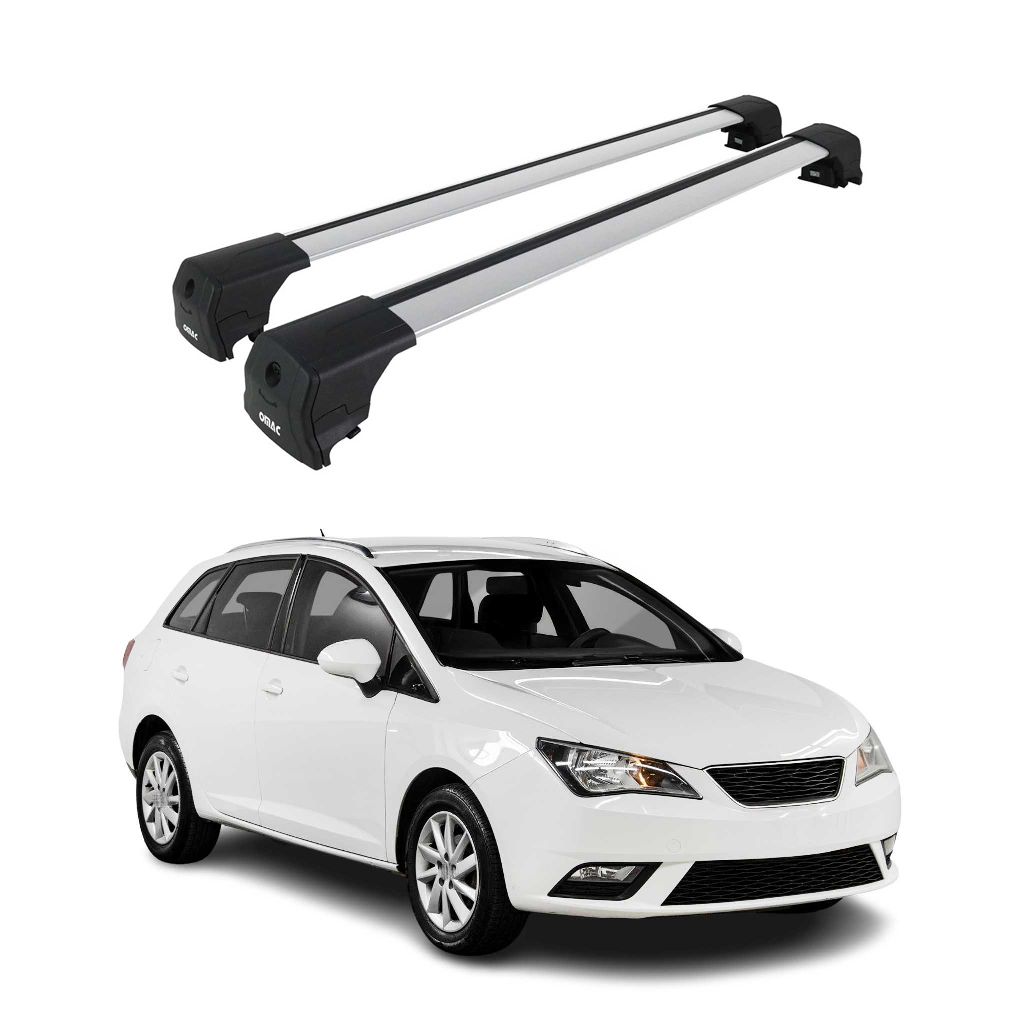 Dachträger Gepäckträger für Seat Ibiza Kombi 2009-2017 ABE Aluminium Grau