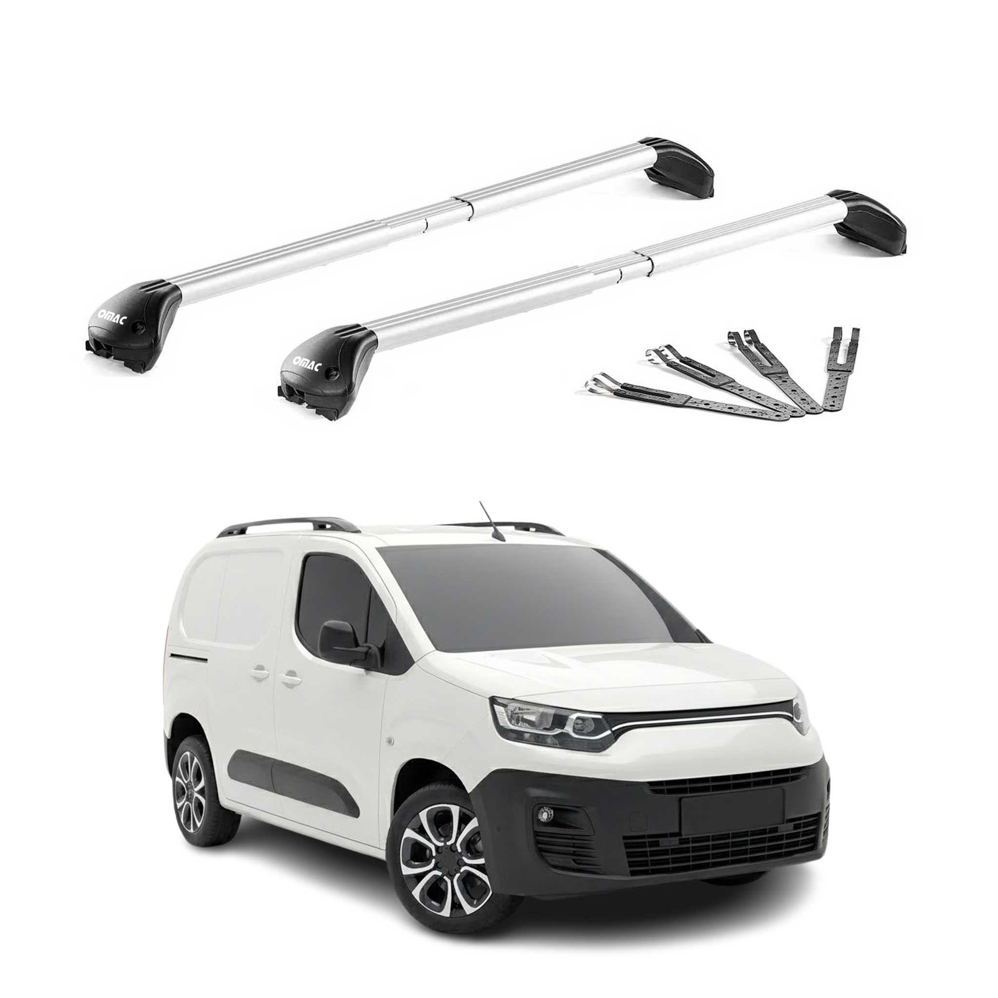 Dachträger für Fiat Doblo 2022-2026 100kg Aluminium Silber 2x ABE