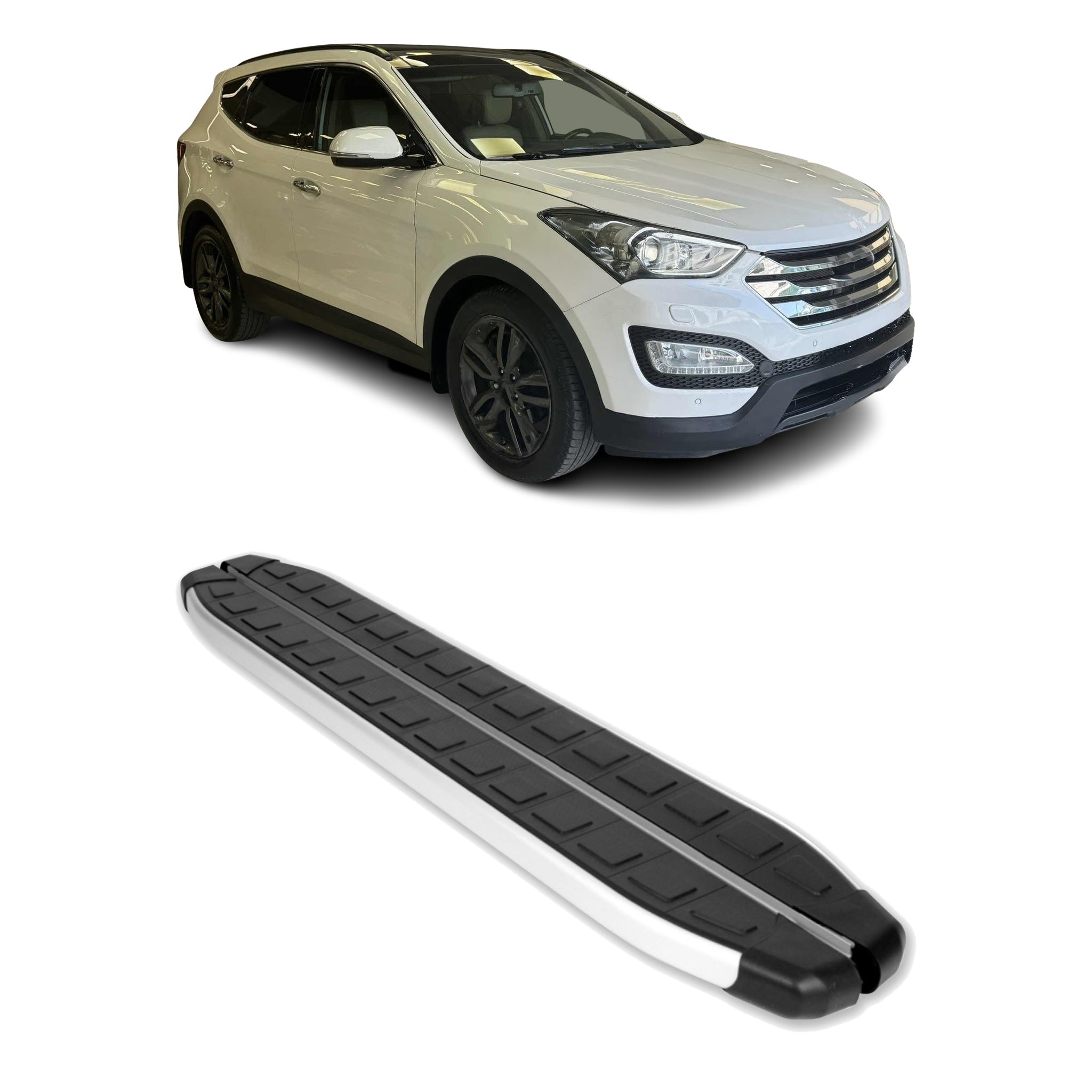 Seitenbretter Trittbretter für Hyundai Santa Fe III 2013-2018 Alu Schwarz