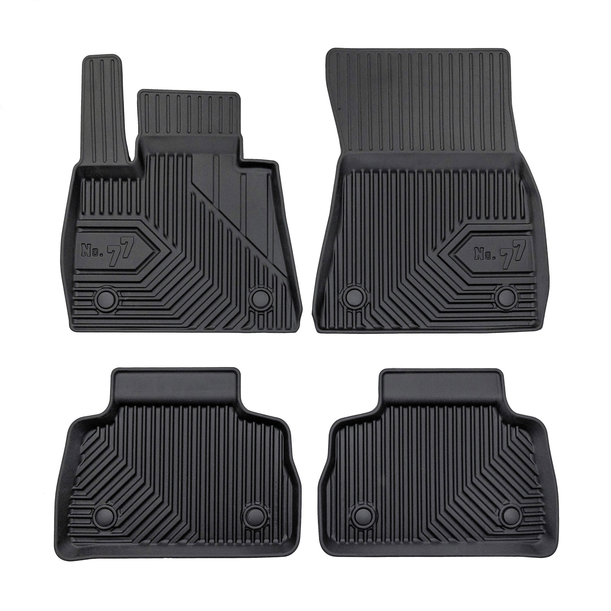 Fußmatten Gummimatten No.77 für BMW X6 G06 2019-2026 TPE Gummi Schwarz 3 tlg
