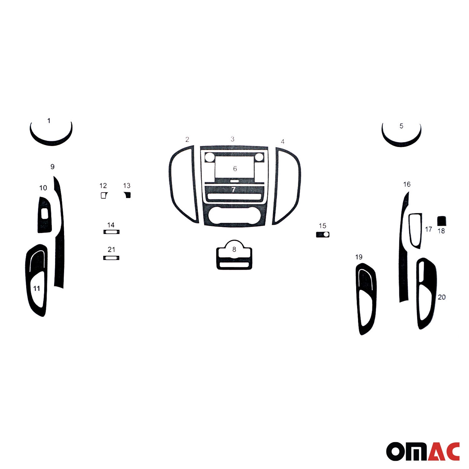 Innenraum Dekor Cockpit für Mercedes Vito W447 2014-2026 Carbon Optik 21tlg