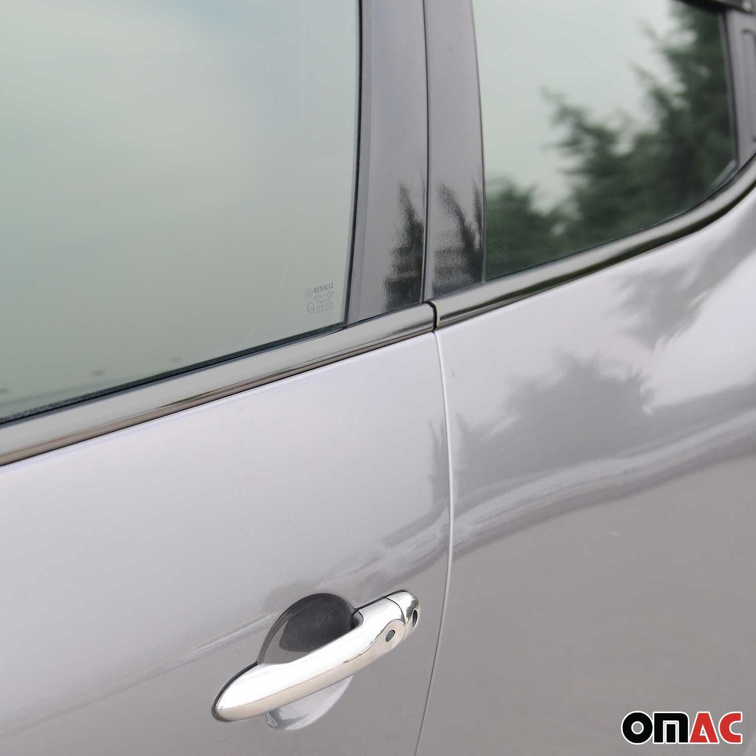 Fensterleisten Zierleisten für Renault Clio Schrägheck 2012-2019 Chrom Dunkel 8x