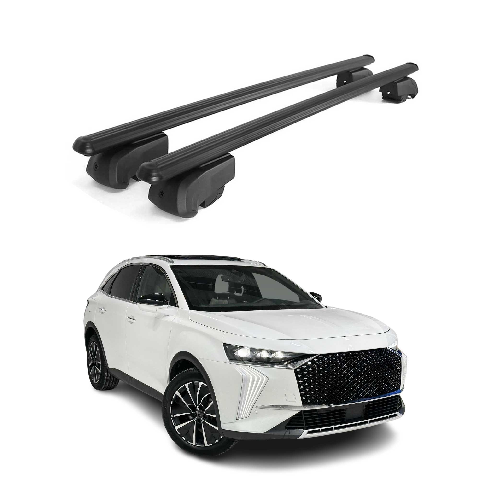 Dachträger Gepäckträger für DS7 Crossback / DS 7 2017-2026 Aluminium Schwarz 2x