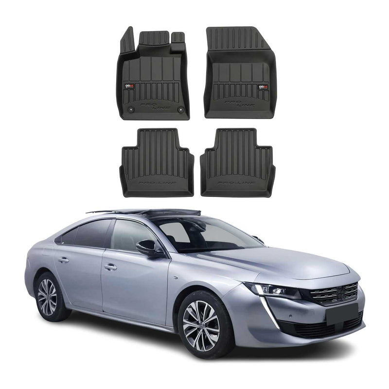 OMAC Gummi Fußmatten für Peugeot 508 2018-2025 Premium TPE Automatten Schwarz 4x