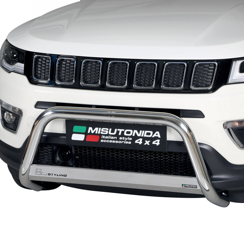 Frontbügel Frontschutzbügel für Jeep Compass 2016-2021 ø63mm Stahl Silber Schutz