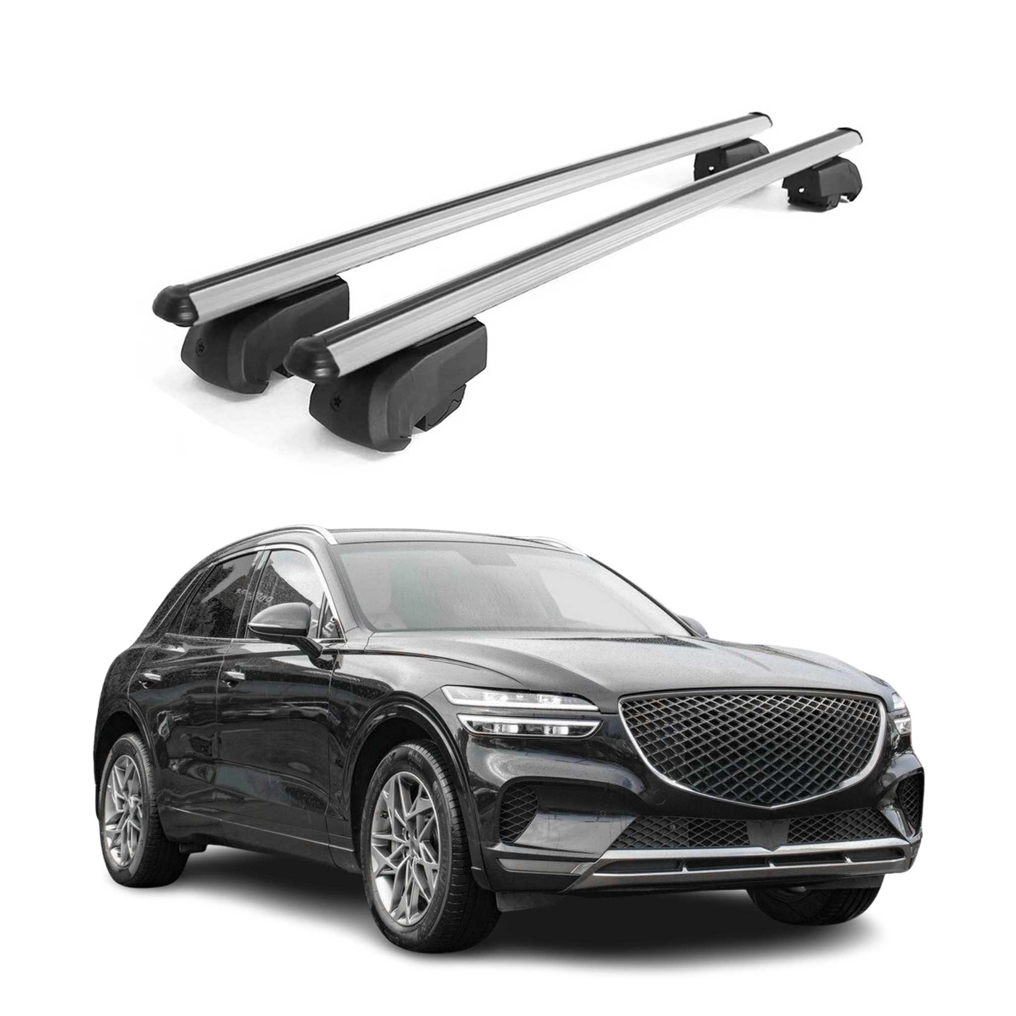 Dachträger Grundtäger für Genesis GV60 2022-2026 75kg Alu Silber 2 tlg