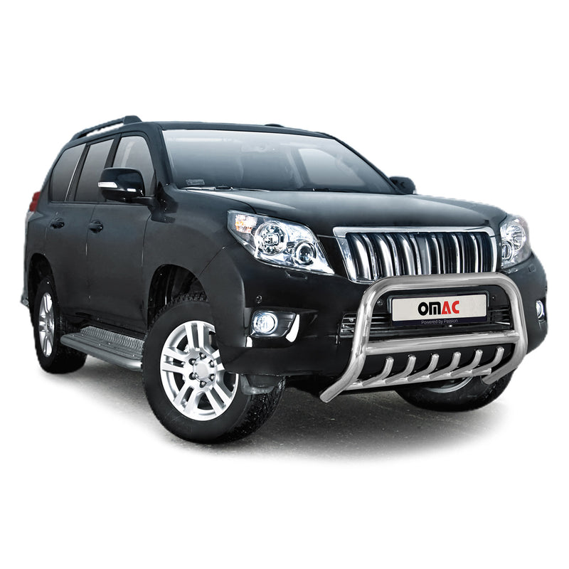 Frontbügel Frontschutzbügel für Toyota Land Cruiser 150 2010-13 ABE Stahl Silber