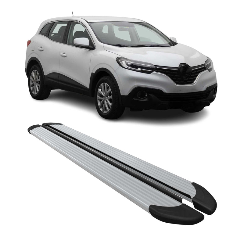 Trittbretter Seitenschweller für Renault Kadjar 2015-2023 Aluminium Silber 2tlg