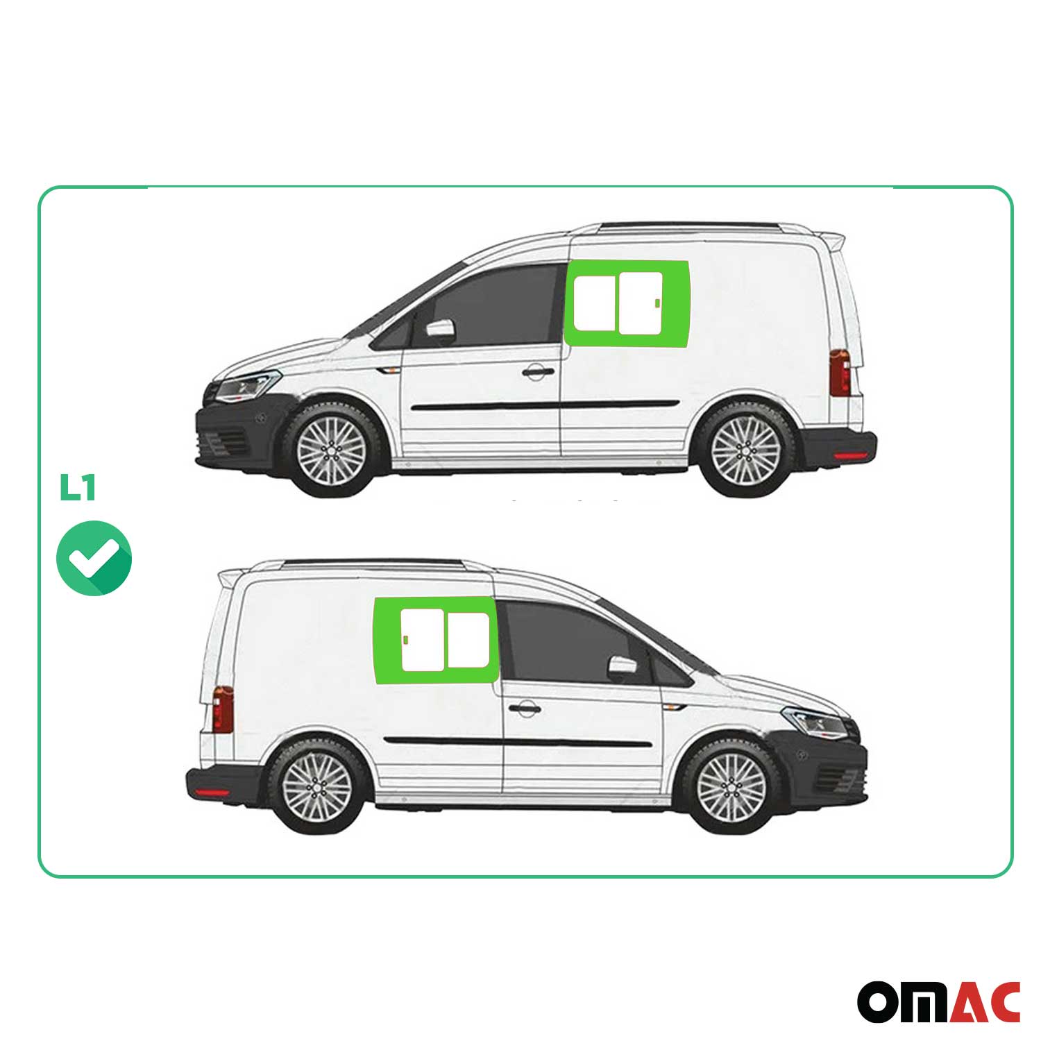 Seitenfenster Schiebefenster VW Caddy 2003-2020 Autoglas Rechts Links 2x Set L1