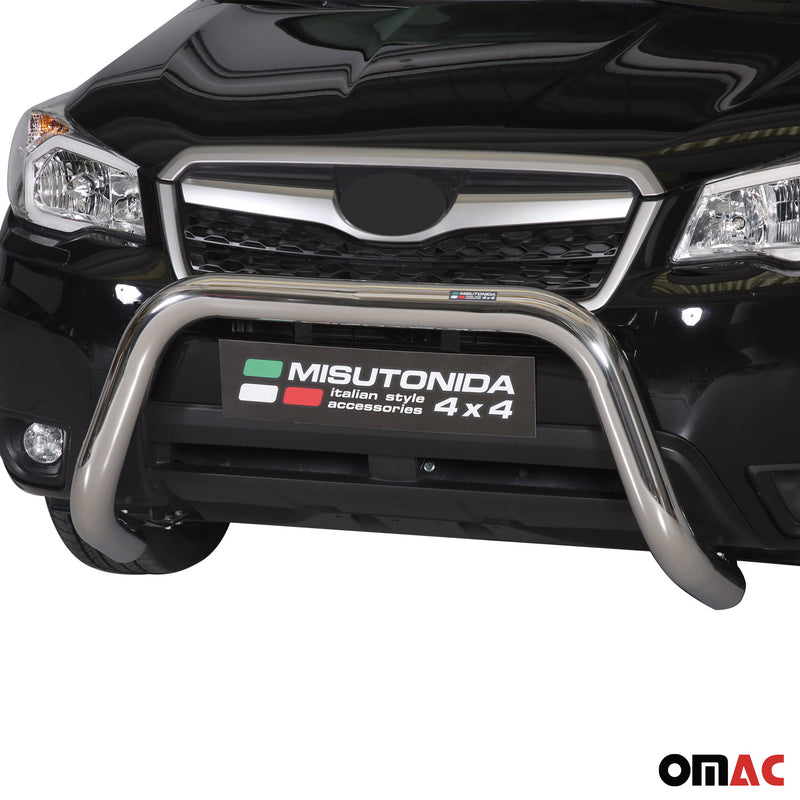Frontbügel Frontschutzbügel für Subaru Forester 2013-2015 ø76mm Stahl Silber