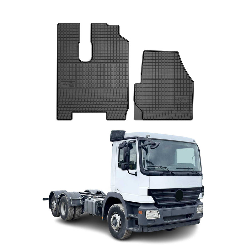 OMAC Gummi Fußmatten für Mercedes Actros MP2 2003-2008 Automatten Schwarz 2x