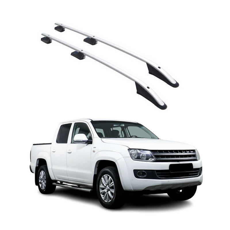 Aluminium Dachreling Querträger für VW Amarok DoubleCab 2010-2022 Silber 2x