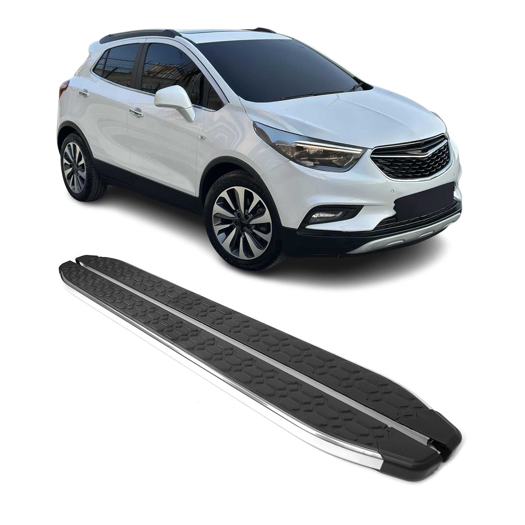 Trittbretter Seitenschweller für Opel Mokka 2012-2020 Edelstahl Schwarz Silber