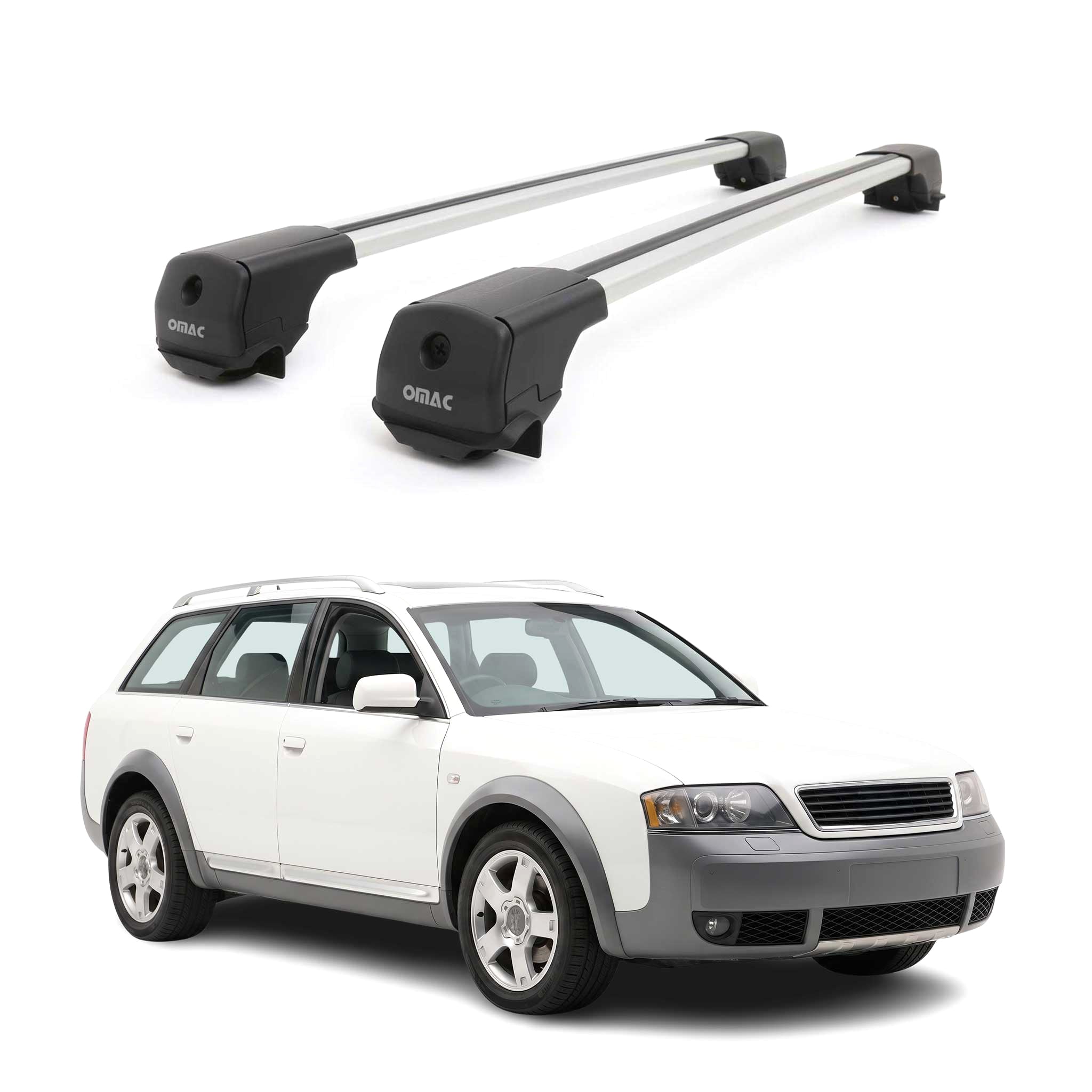 Dachträger Grundträger für Audi A6 C5 Allroad 1999-2005 Aluminium 75kg Grau 2tlg