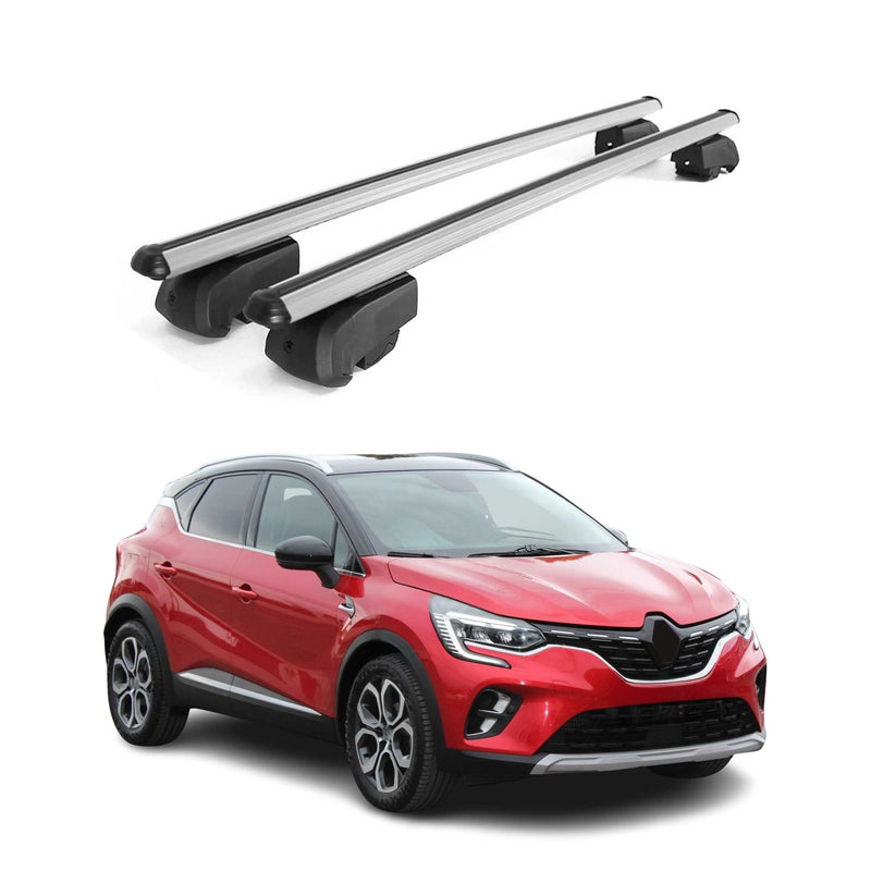 Dachträger Gepäckträger für Renault Captur 2020-2023 ABE Aluminium Grau 2x