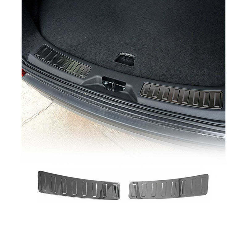 Innen Ladekantenschutz Stoßstange für Land Rover Discovery Sport Chrom Dunkel 2x