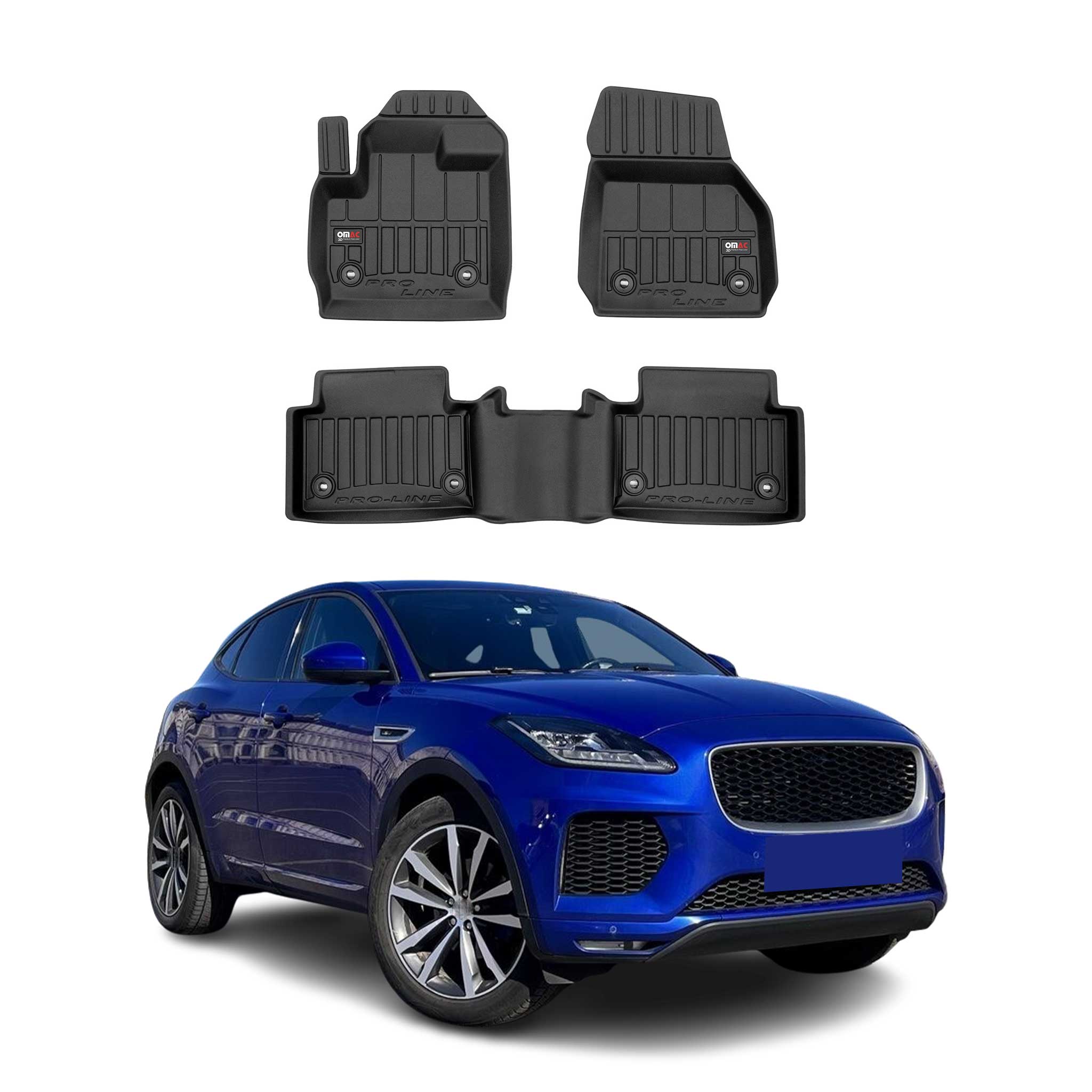 OMAC Gummi Fußmatten für Jaguar E-Pace 2018-2024 Premium TPE Automatten 3tlg