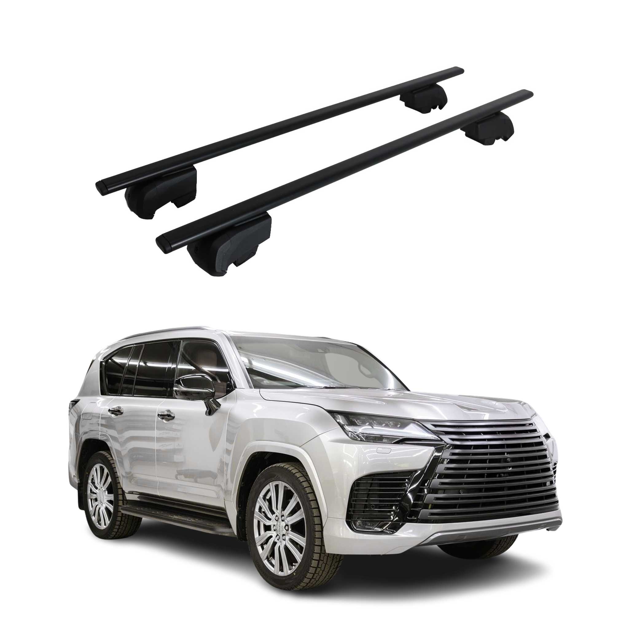 Dachträger Grundtäger für Lexus LX 2021-2026 75kg Metall Schwarz 2 tlg