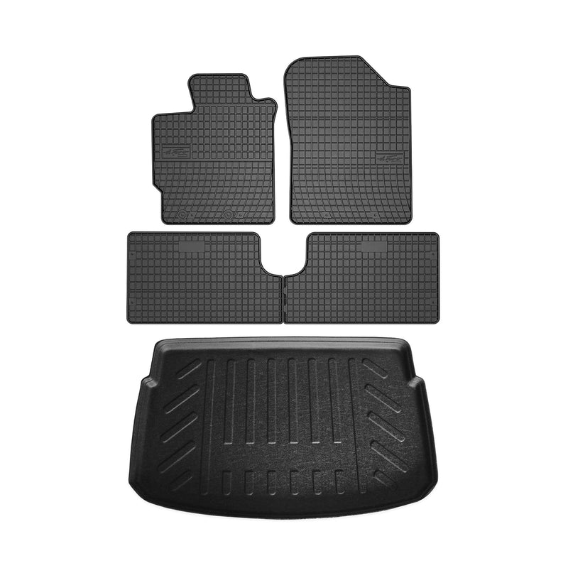 Fußmatten & Kofferraumwanne Set für Toyota Yaris Schrägheck 2012-2024 Gummi 5x