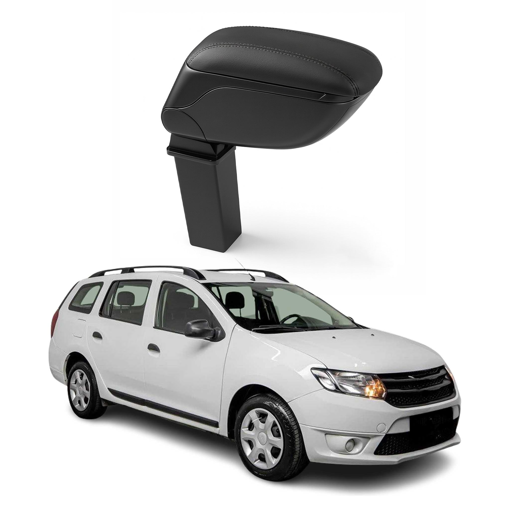 Mittelarmlehne Armlehne für Dacia Logan MCV 2017-2020 PU-Leder Metall Schwarz