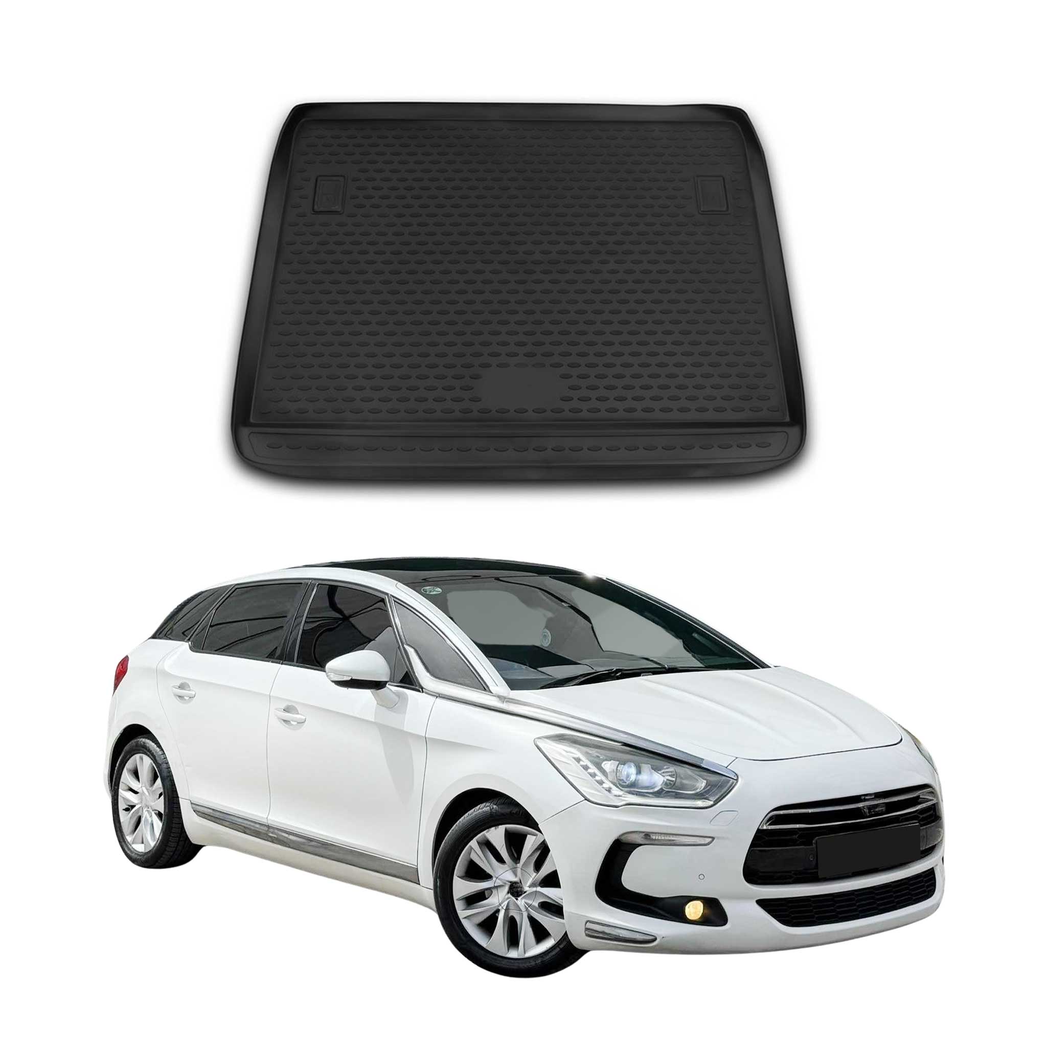 Kofferraummatte Kofferraumwanne für Citroen DS5 2011-2021 Gummi TPE Schwarz