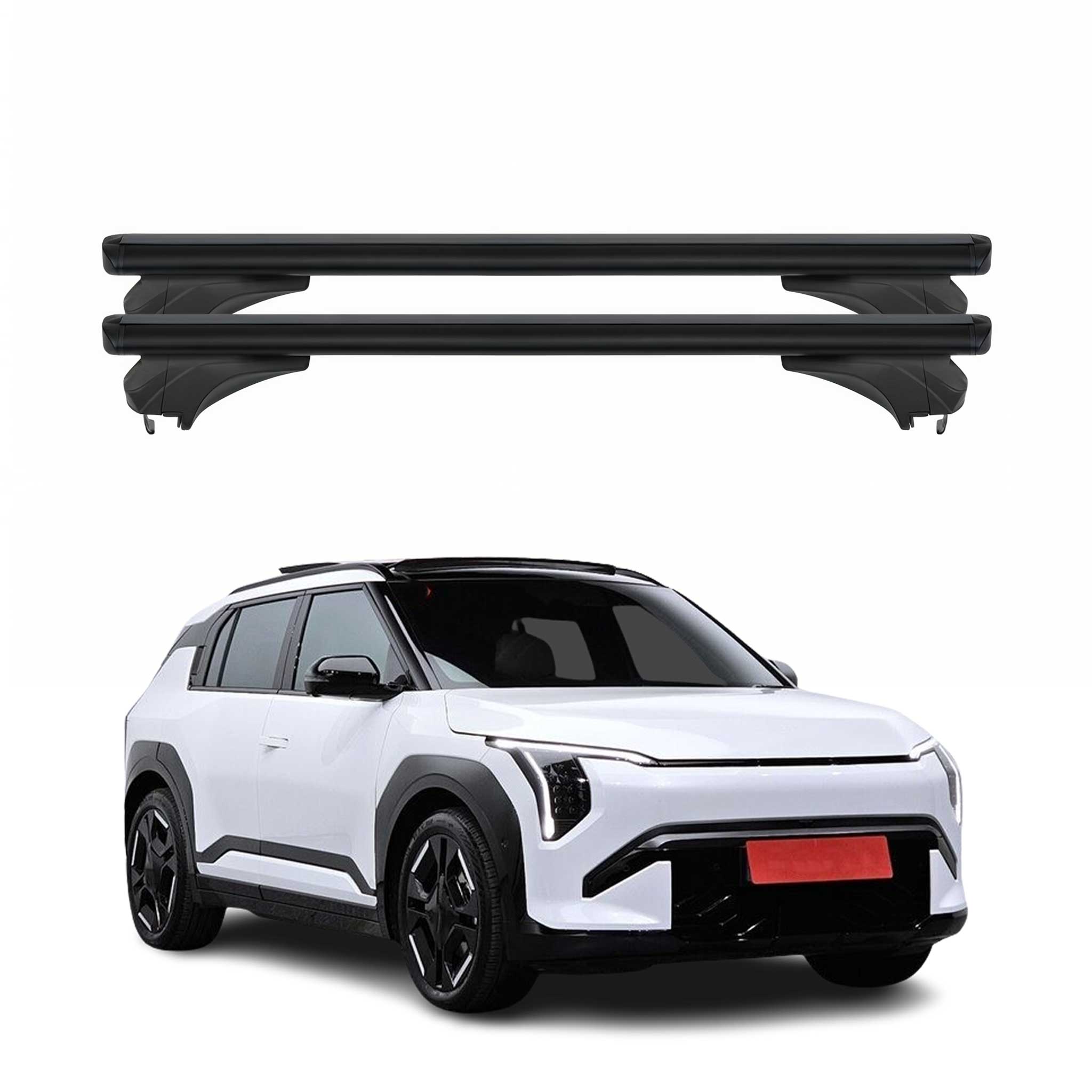 Menabo Dachträger Grundtäger für KIA EV3 2024-2026 Aluminium Schwarz 2 tlg