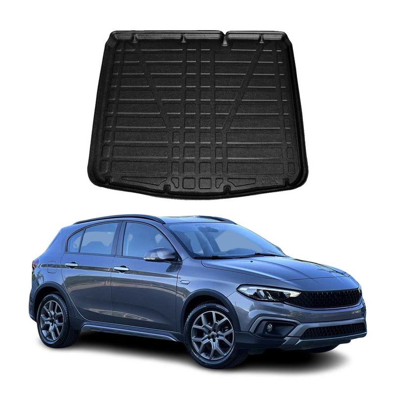 Kofferraumwanne Laderaumwanne für Fiat Tipo Cross 2020-2025 Gummi TPE Schwarz