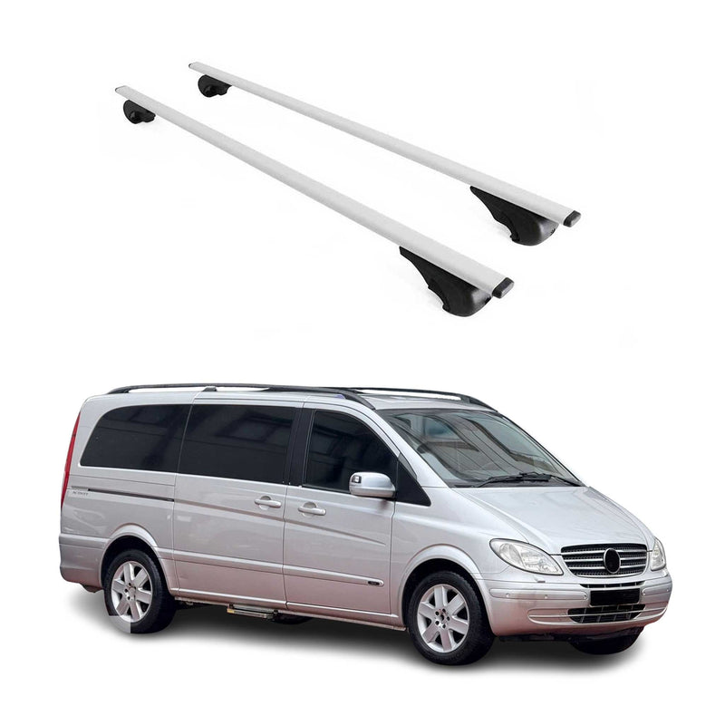 Dachträger Grundtäger für Mercedes Viano W639 2003-2014 75kg Metall Silber 2 tlg