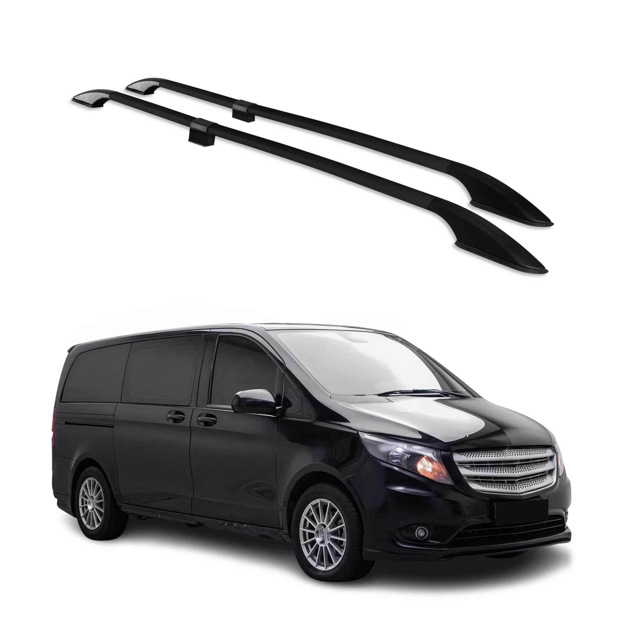 Dachreling für Mercedes Vito / V Klasse W447 W639 2003-2026 L1 Radstand Schwarz