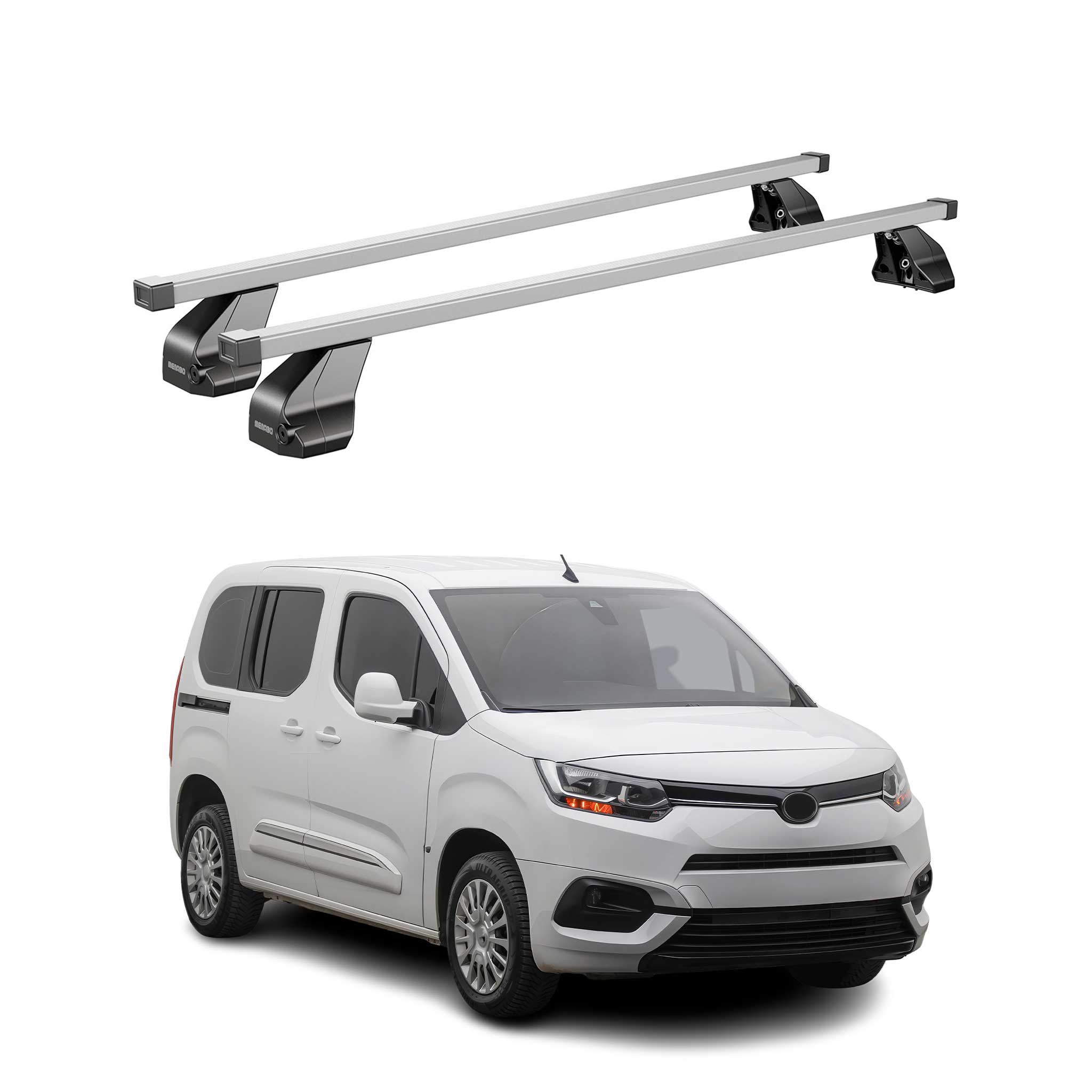 Menabo Dachträger Grundtäger für Toyota Proace City 2019-2026 75kg Stahl Grau 2x