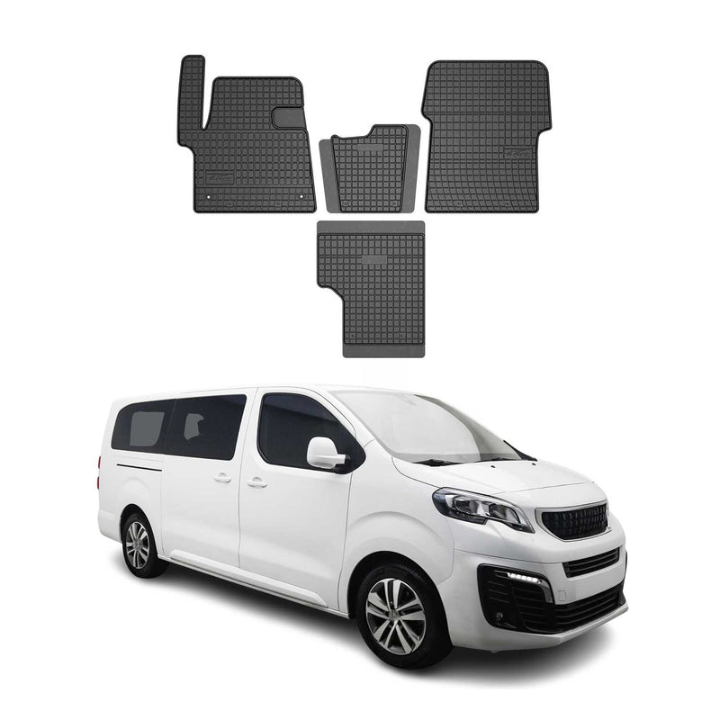 OMAC Gummi Fußmatten für Peugeot Traveller 2016-2025 Automatten Gummi Schwarz 4x