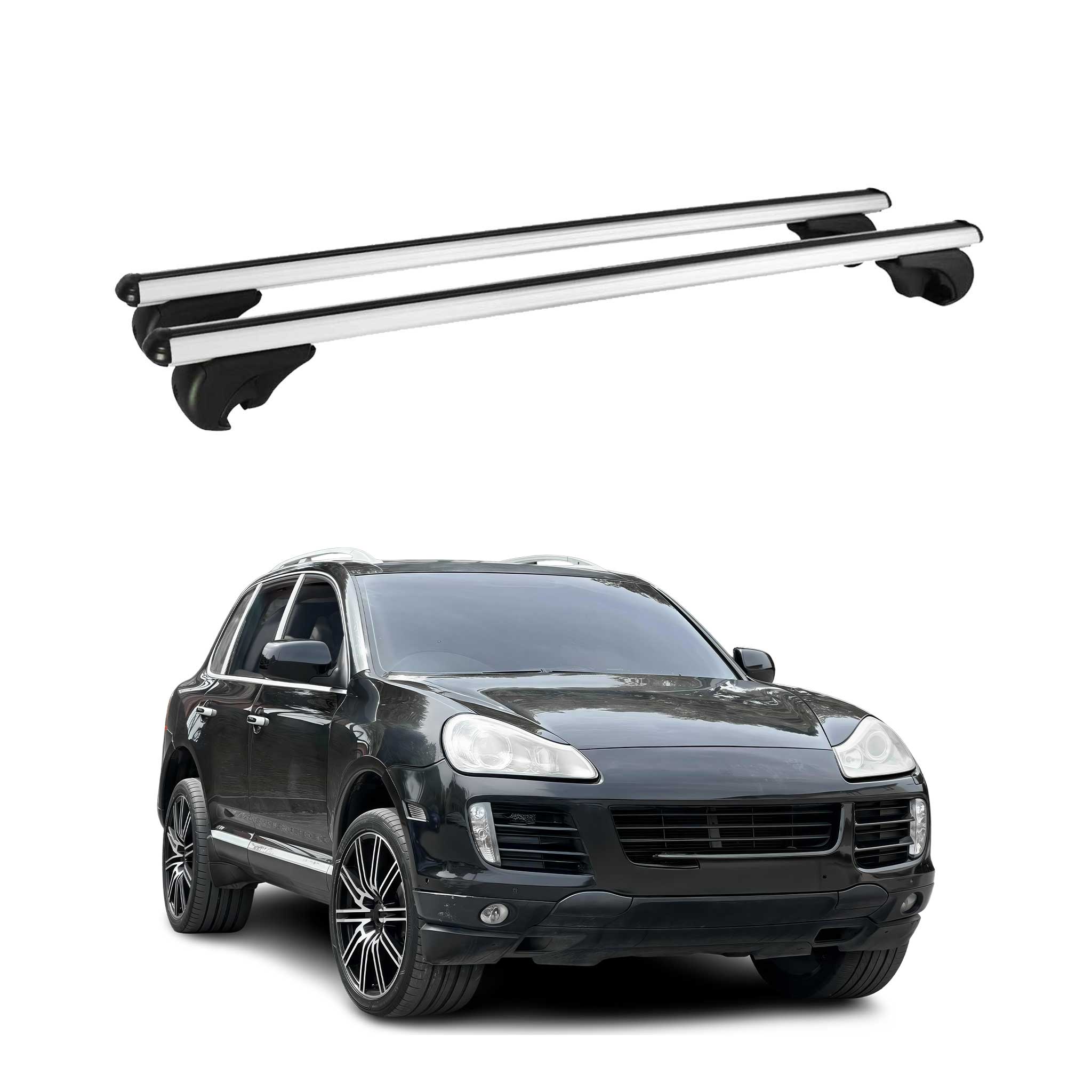 Dachträger Grundtäger für Porsche Cayenne 2002-2010 75kg Alu Silber 2 tlg