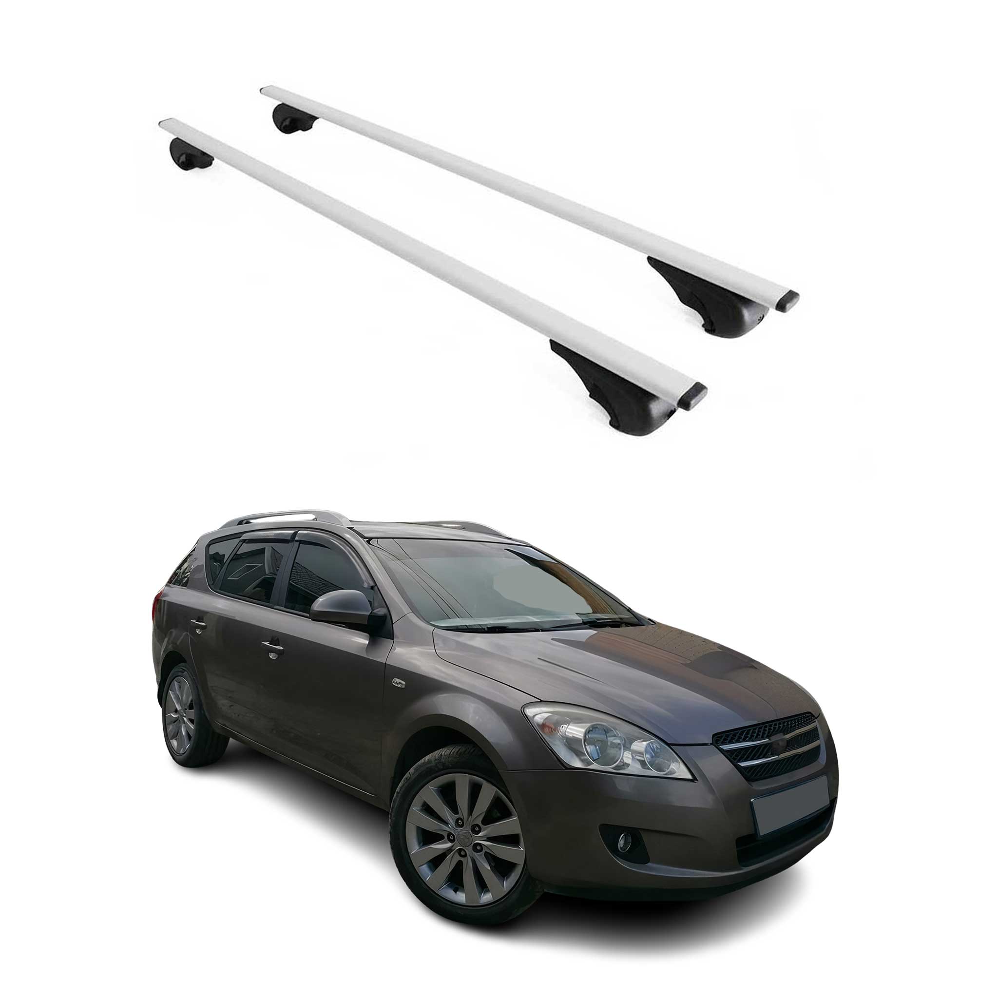 Dachträger Grundtäger für Kia Ceed 2007-2012 75kg Metall Silber 2 tlg