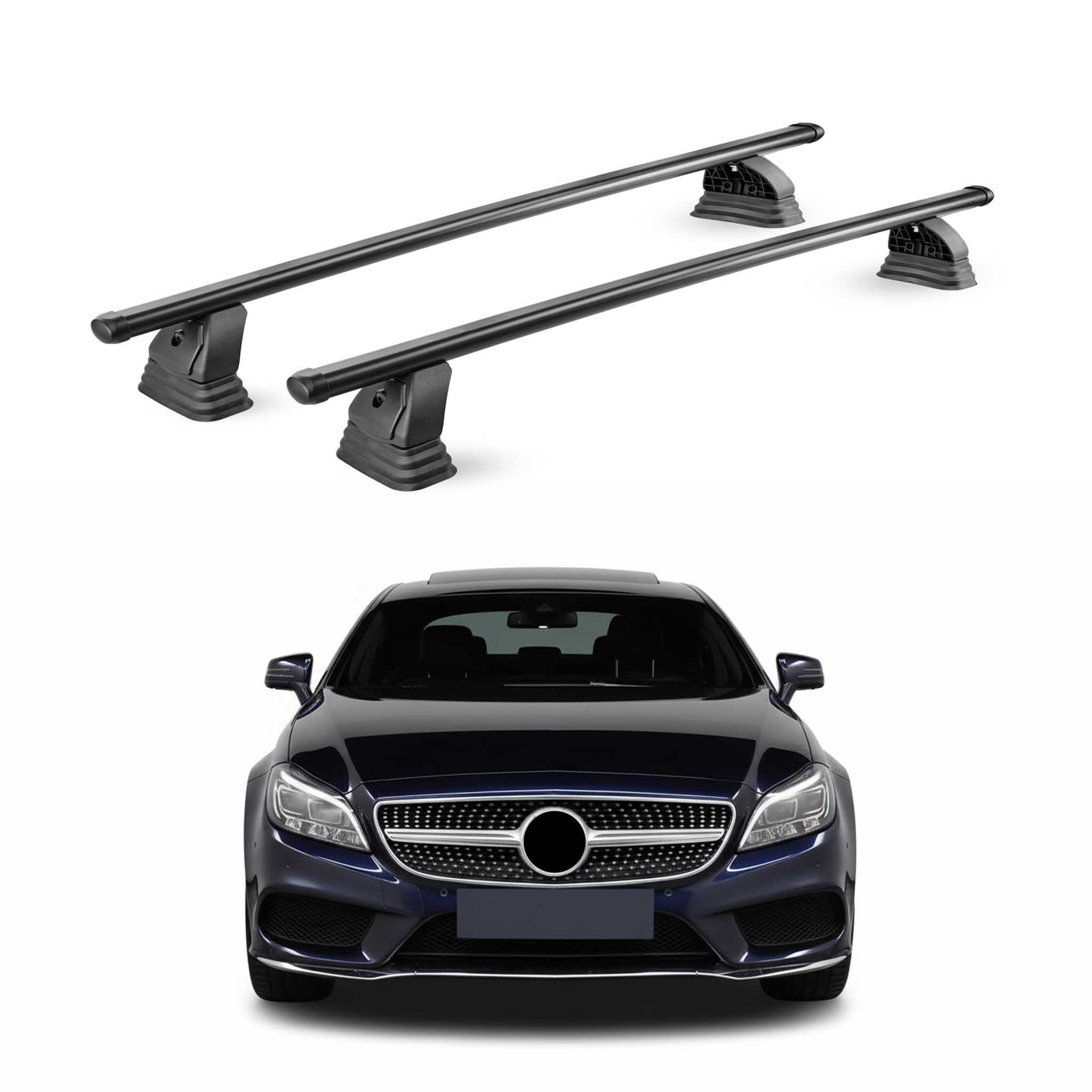 Stahl Dachträger für Mercedes CLS C218 X218 2011-2018 Abschließbar 2tlg Schwarz
