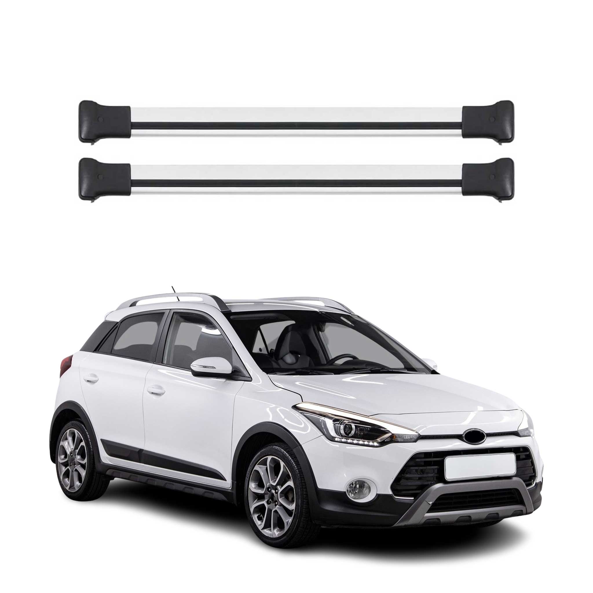 Dachträger Grundtäger für Hyundai i20 Active Elite 2014-2020 75kg Alu Silber 2x