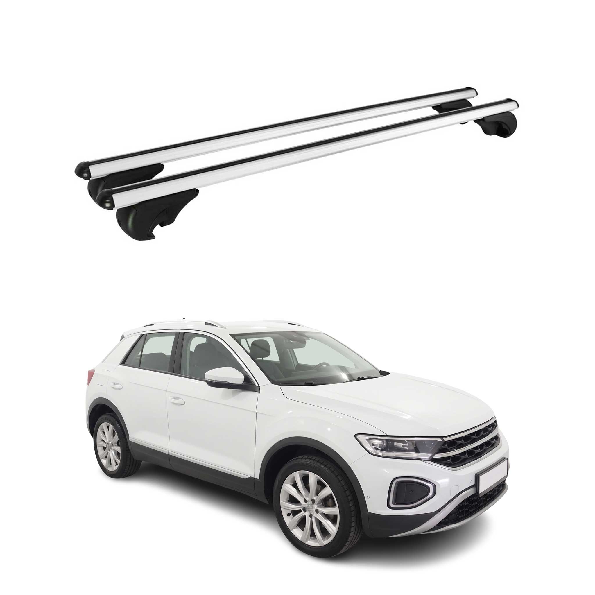 Dachträger Grundträger für VW T-Roc 2017-2025 TÜV Aluminium Silber 2tlg