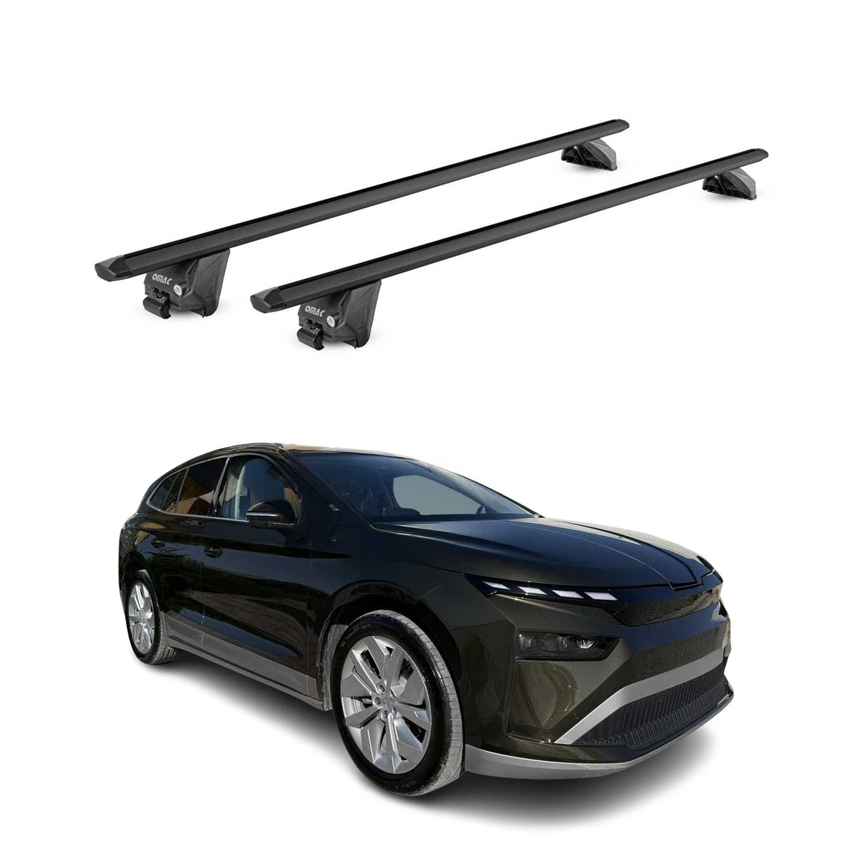 Dachträger Grundtäger für Skoda Enyaq 2020-2026 100kg Alu Schwarz 2 tlg ABE