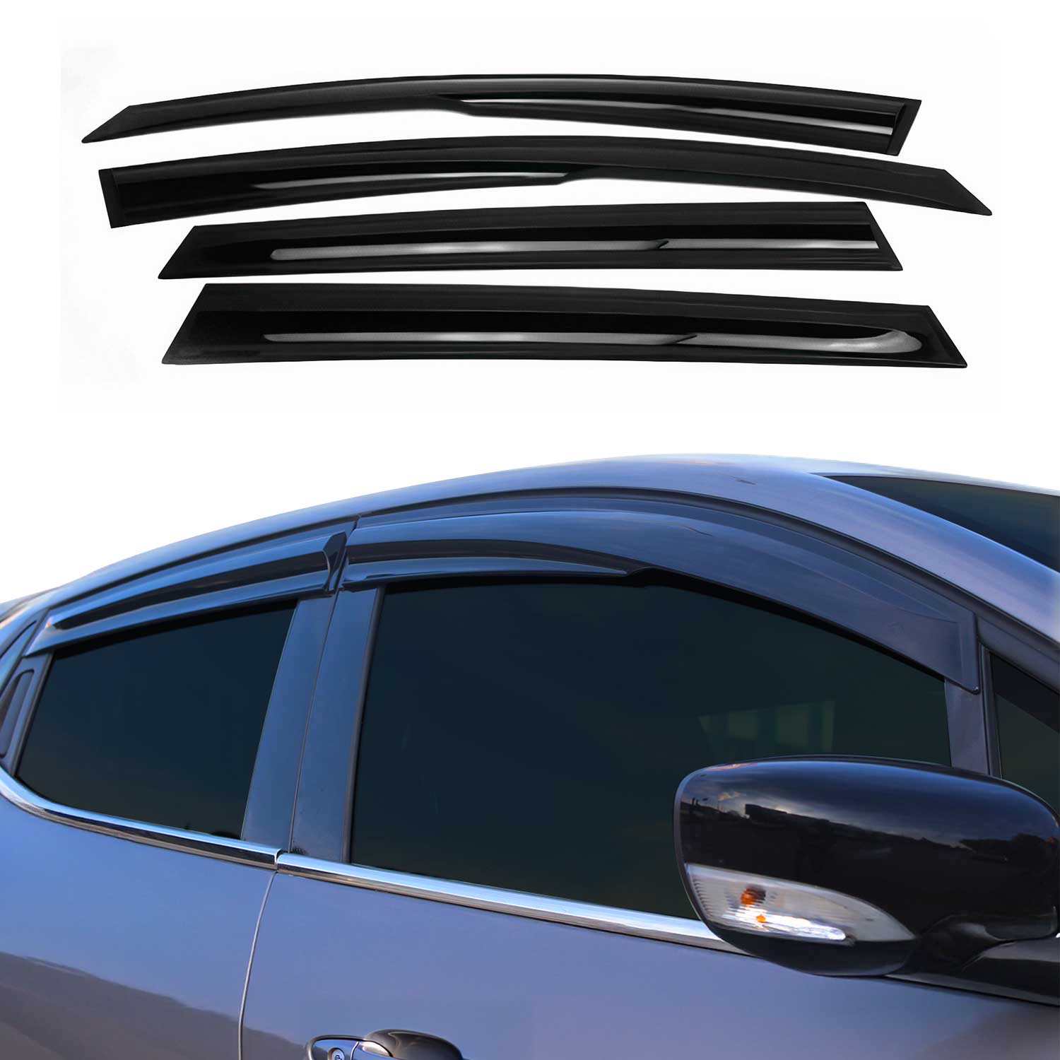 4x Windabweiser Regenabweiser für Skoda Octavia 2013-2019 Acryl Dunkel