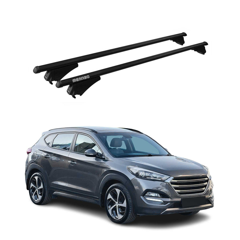Menabo Grundträger Dachträger für Hyundai Tucson 2015-2020 ABE Alu Schwarz 2x