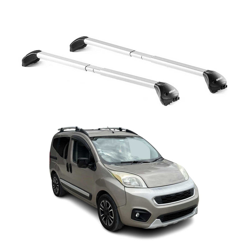 Dachträger Grundtäger für Fiat Qubo 2007-2024 5 tür 100kg Alu Silber 2 tlg ABE