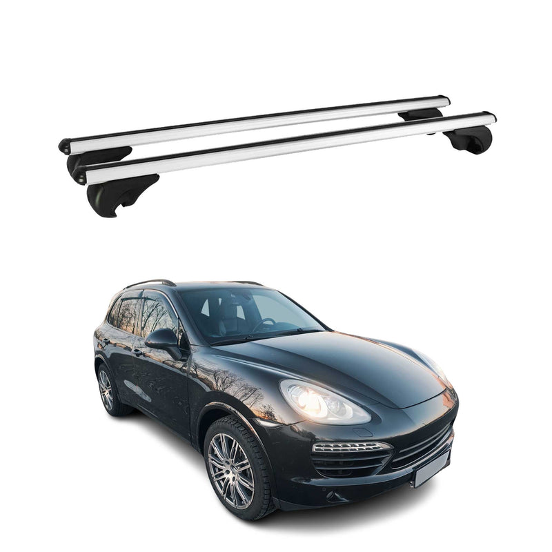 Dachträger Grundtäger für Porsche Cayenne 2010-2018 75kg Aluminium Silber 2 tlg