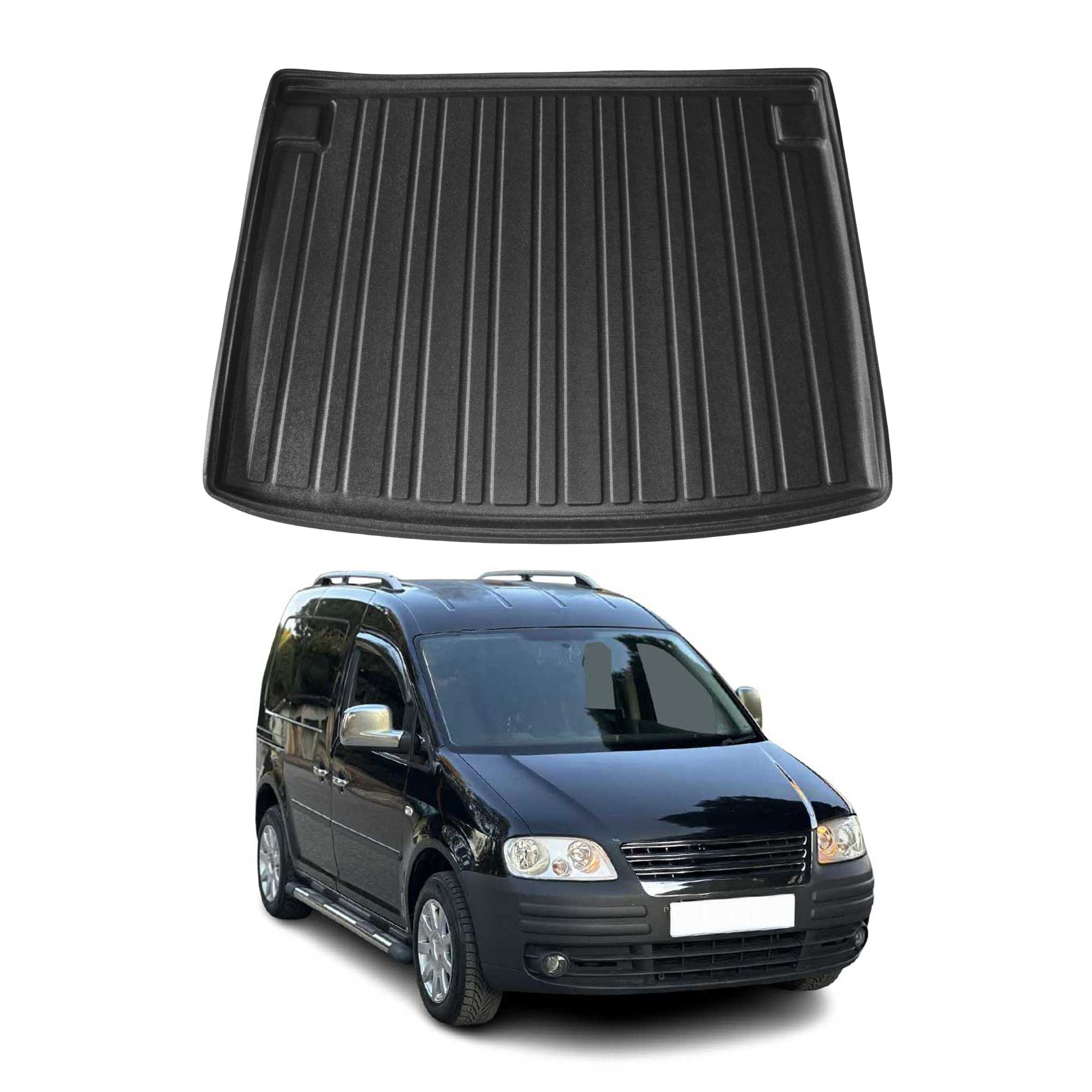 Kofferraumwanne Laderaumwanne für VW Caddy 2004-2010 Gummi TPE Schwarz