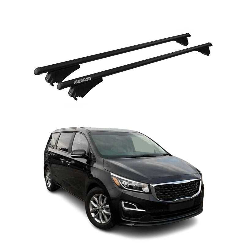 Menabo Dachträger Grundtäger für Kia Grand Sedona 2014-2019 75kg Alu Schwarz 2x