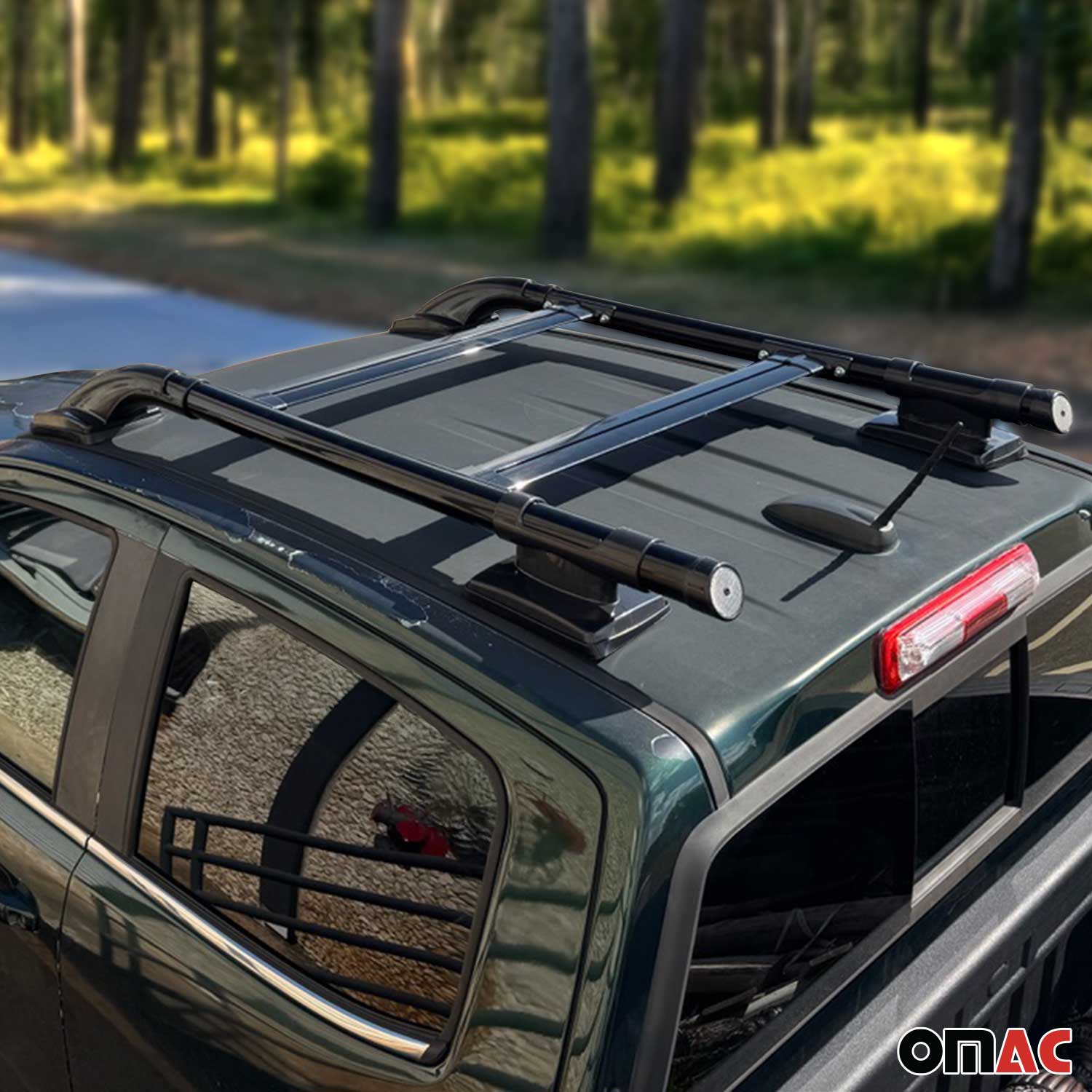 Dachreling & Dachträger Satz für VW Amarok DoubleCab 2010-2022 Alu Schwarz 4x