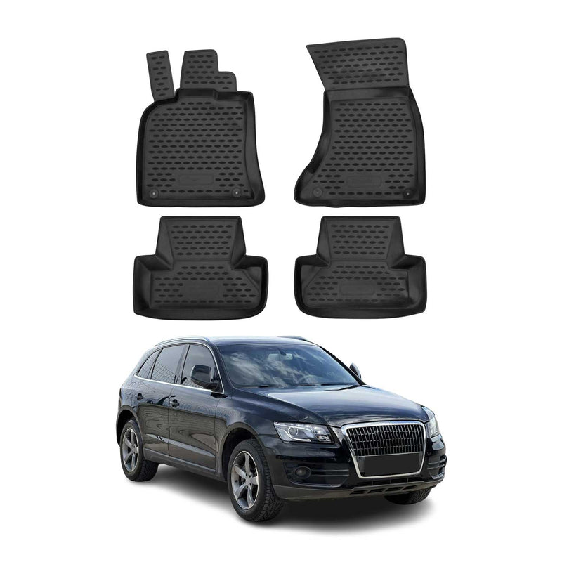 OMAC Gummimatten Fußmatten für Audi Q5 8RB 2008-2017 TPE Automatten Schwarz 4x