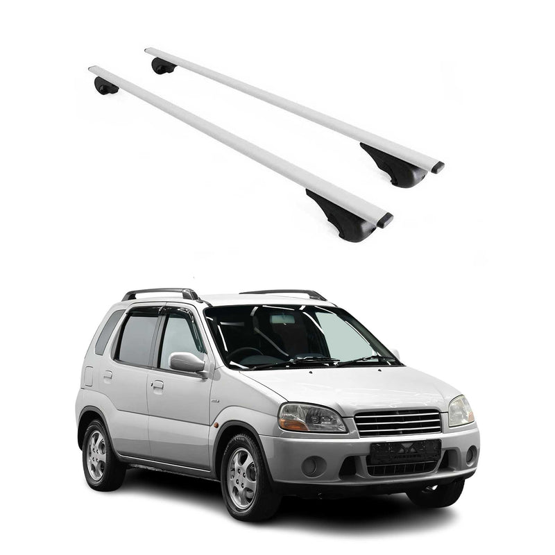 Dachträger Grundtäger für Suzuki Ignis mk1 2000-2008 75kg Metall Silber 2 tlg