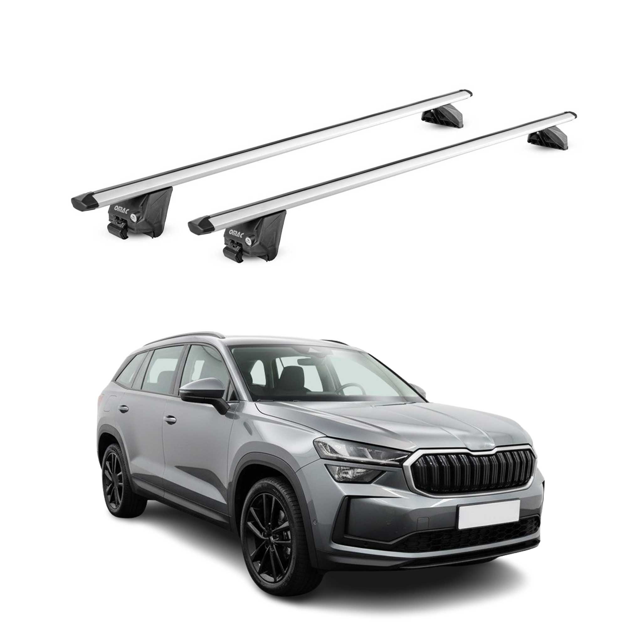 Dachträger für Skoda Kodiaq II 2024-2026 100kg Aluminium Silber 2x ABE